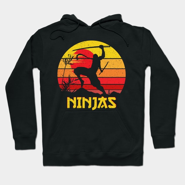 Ninja Retro Vintage Hoodie by DARSHIRTS